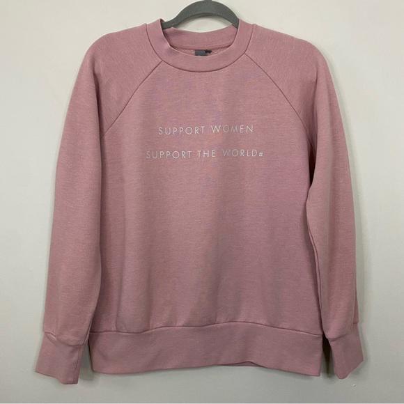 Sweaty Betty Support Women Support The World Graphic Crew Neck Sweatshirt Pink S - Picture 2 of 10